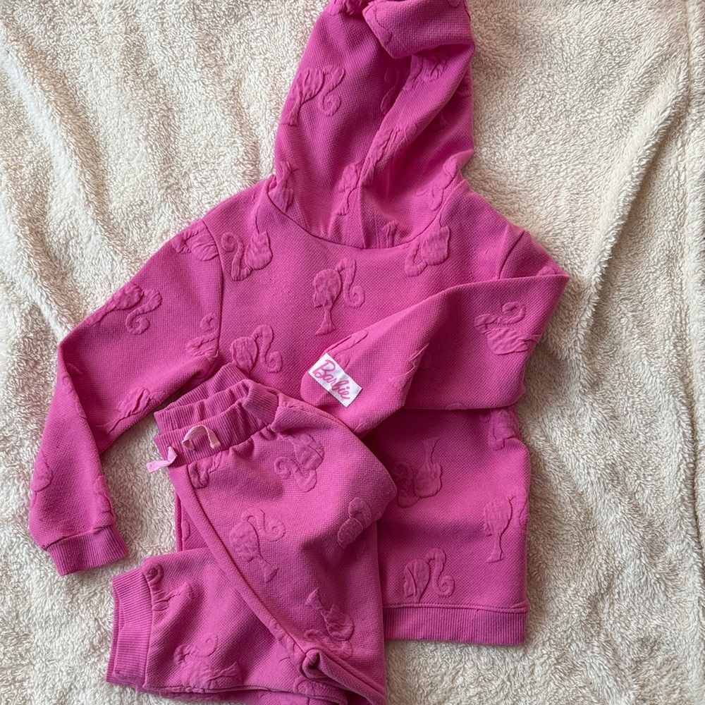 Barbie Pink Kids Hoodie and Pants Set